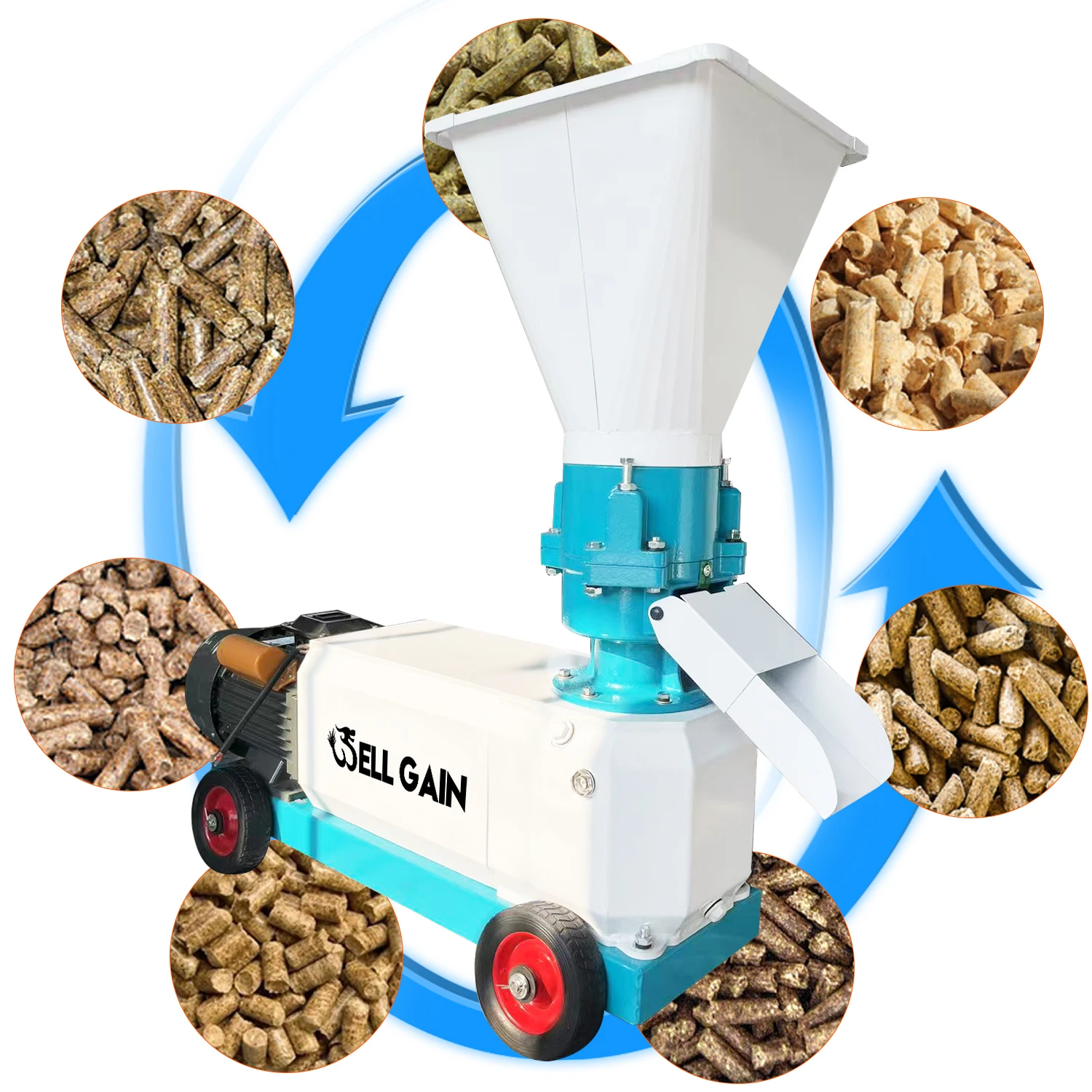 Multifunctional Animal Feed Pellet Machine 160 Model 200kg/h Chicken Pig Cattle Fish Feed Pelletizer Without Motor