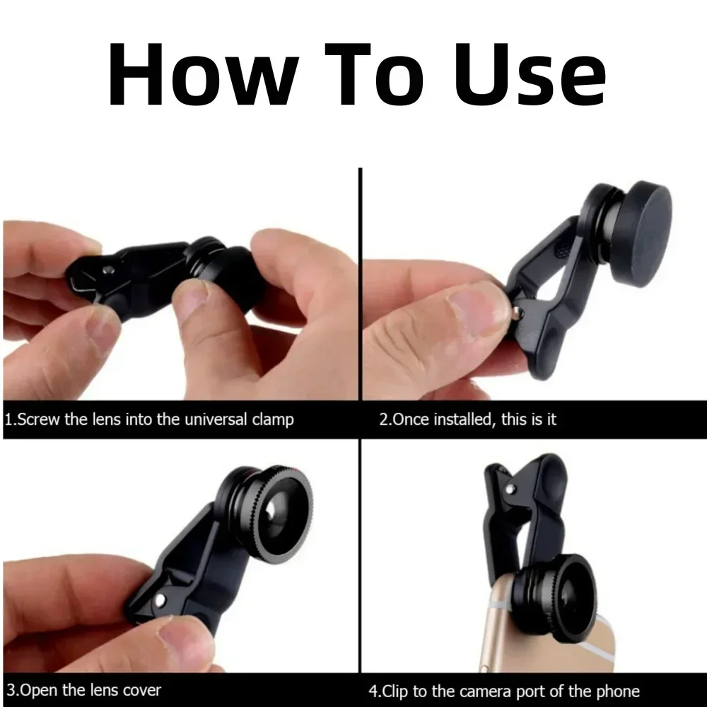 3-in-1 Kit Fisheye Mobile Phone Camera Lens 0.67X Zoom Wide Angle Macro HD Lens With Phone Clip For Iphone Samsung Xiaomi Huawei