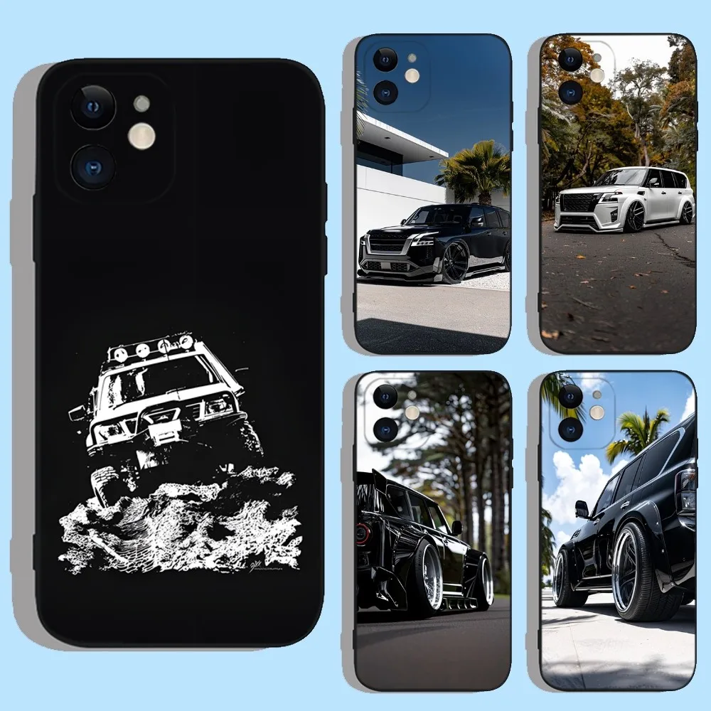 N-NissanS Car P-PatrolS Cool Phone Case For iPhone 16,15,14,13,12,11,XS,XR,X,8,7,Pro,Max,Plus,mini Silicone Black Cover