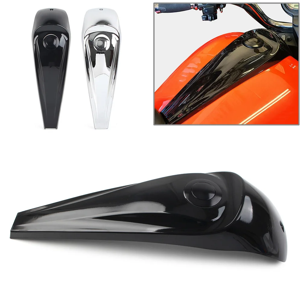 

Gloss Black/Chrome Motorcycle Dash Fuel Console Cover + Gas Tank Cap For 2008-2022 Harley Davidson Touring Street Glides