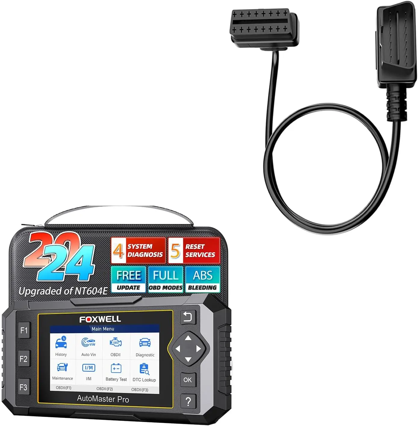 

2024 считыватель кодов NT614 Elite OBD2 сканер и OBD2 OBD II 16-контактный диагностический удлинительный кабель «папа-мама»