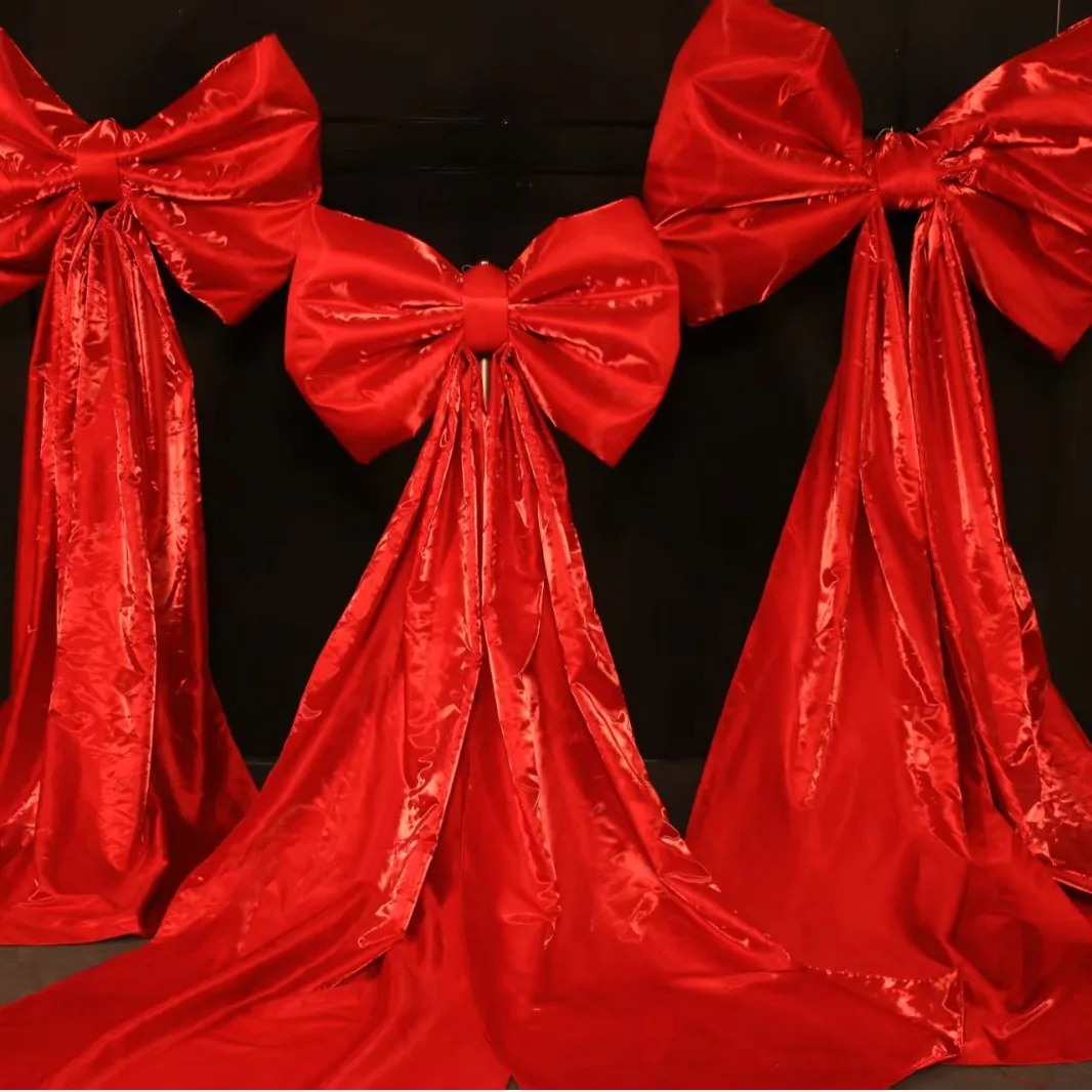 Source Factory Fabric Bow Decoration Manufacturer Wholesale Wedding Banquet Free Hotel Ribbon Decoration