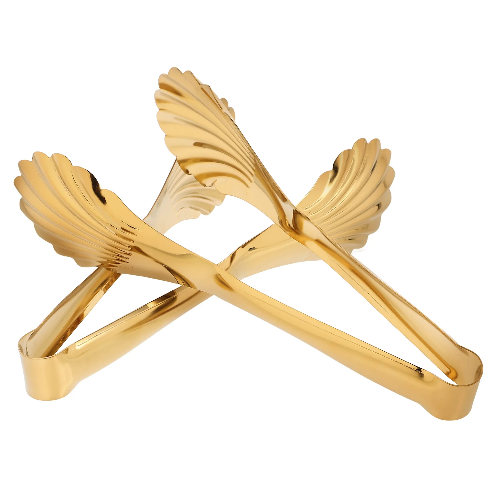 

2Pcs Stainless Steel Tongs Unique Shell Design for Home Kitchen Restaurant Buffet Salad Appetizer Bbq Cooking Utensils