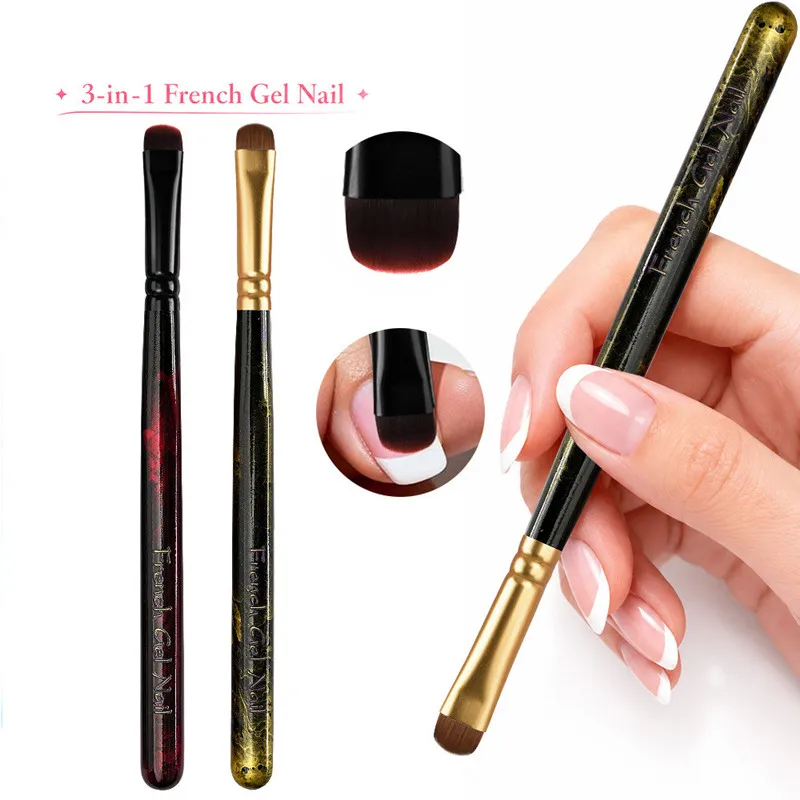 8 Styles Multi-Colored Handle Gel Nail Art Brushes, Professional Painting Tools for Gel Nail Extensions, Acrylic Nails & Builder
