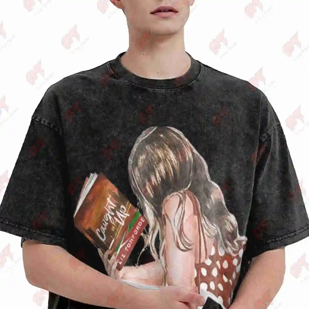 Caught Up Book Vintage Washed Tee Pure Cotton T-Shirt