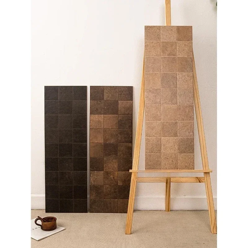 Medieval dark color covered with ancient lattice like stone pattern tiles