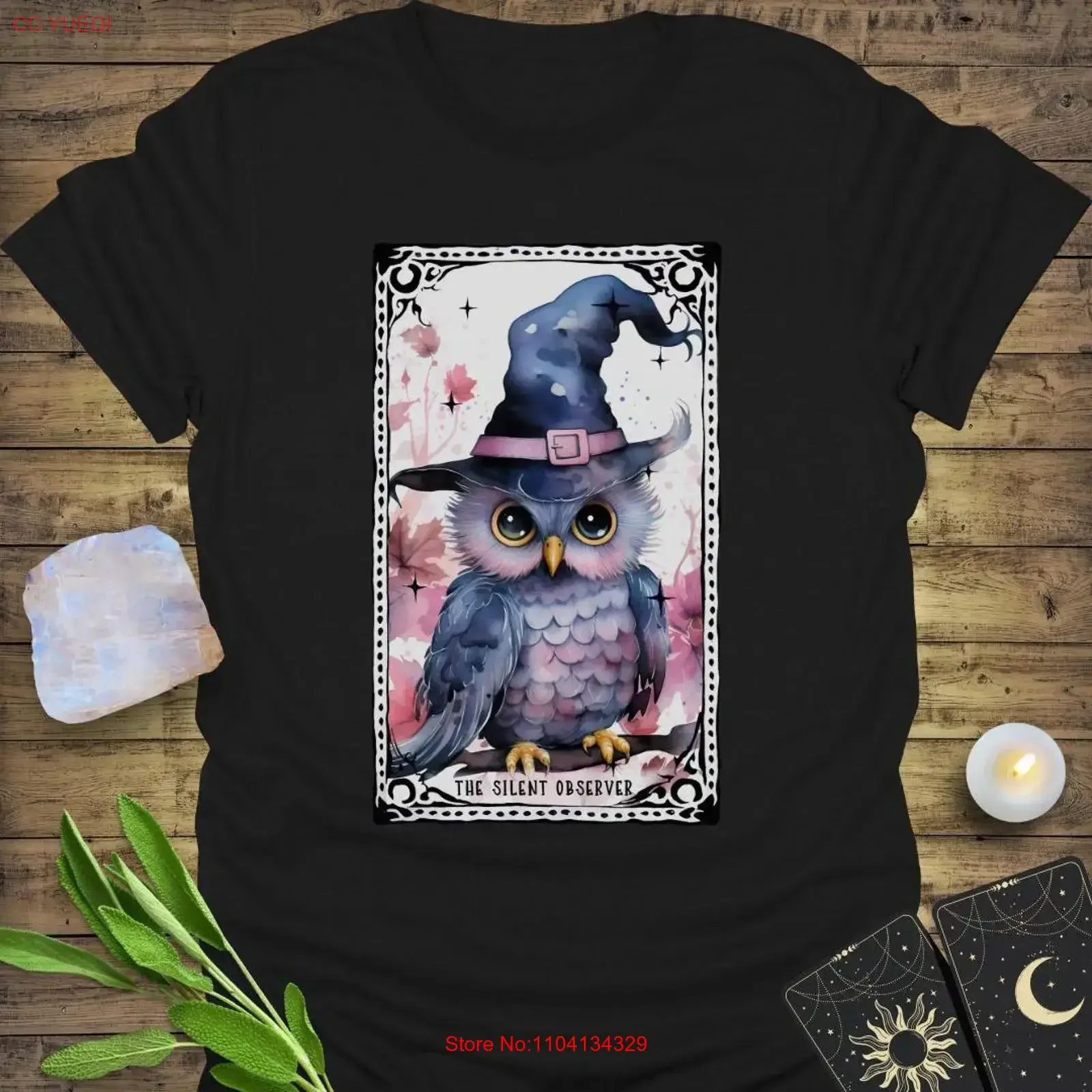 The Silent Observer Tarot T Shirt Funny Witchy Esoteric Mystical Boho Fashion Spiritual for Women vintage Washed Soft homme