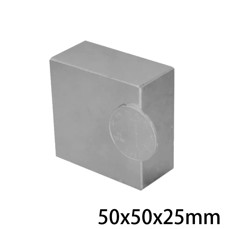 

1PC 50*50*25 Block Strong Rare Earth Magnet Thickness 25mm Rectangular Neodymium Magnets 50x50x25mm N35 Big Magnet 50x50x25