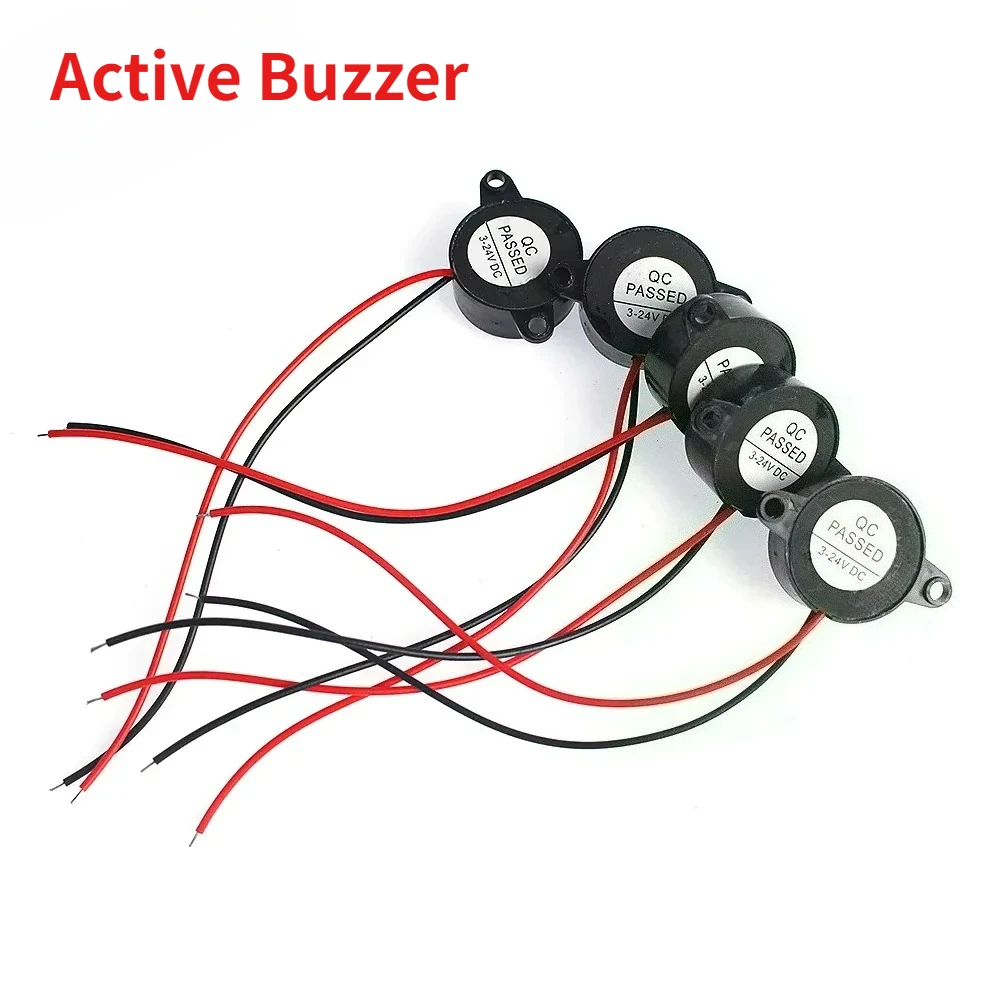 5 Piezas de Buzzer Activo DC 3-24V SFM-20B, Altavoz Piezoeléctrico de Alarma de Alto Decibelio, Sonido Continuo, Buzzers Piezoeléctricos 2312, para Proyectos Arduino