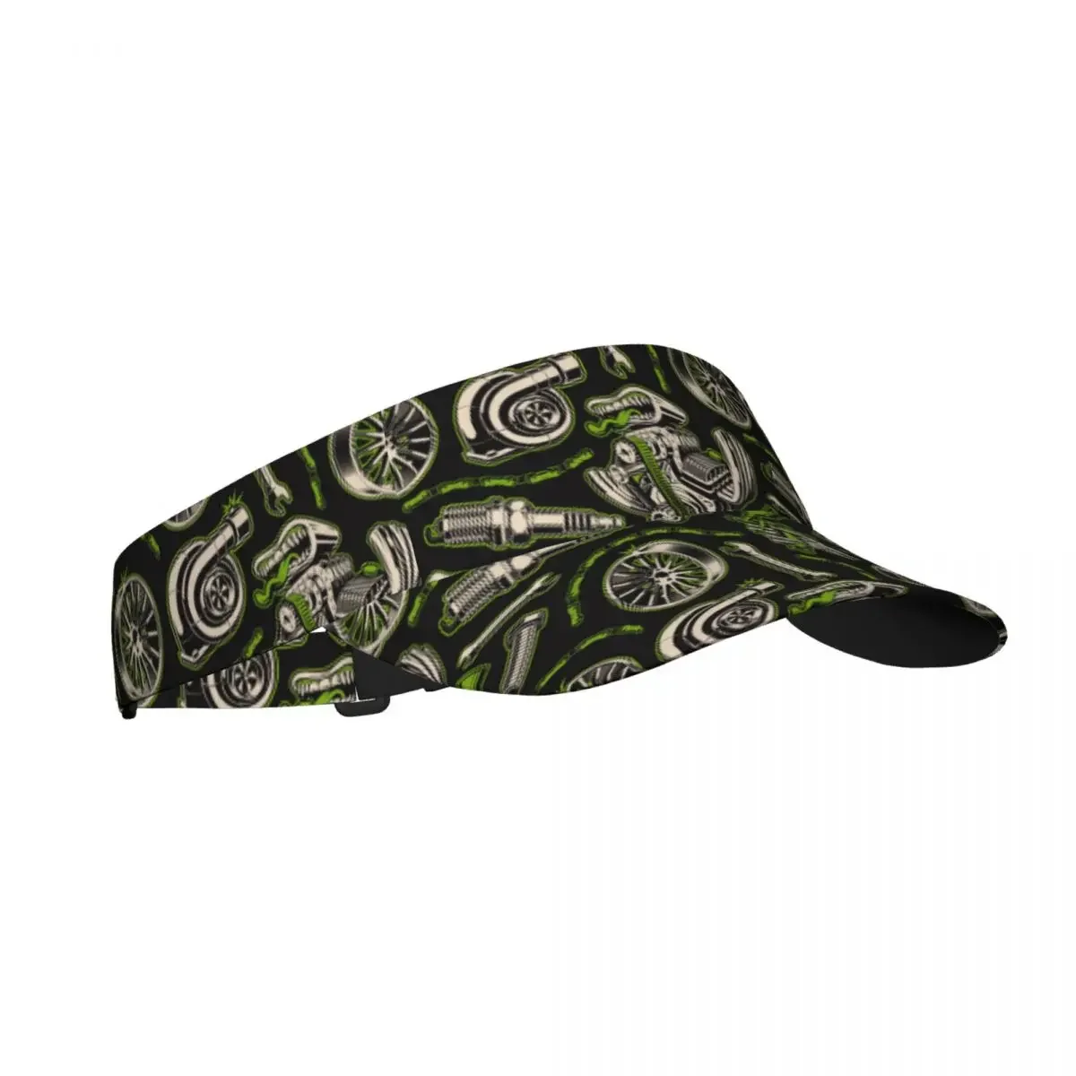 Summer Air Sun Hat Auto Parts In Graffiti Style Visor UV Protection Sports Tennis Golf Running Sunscreen Cap