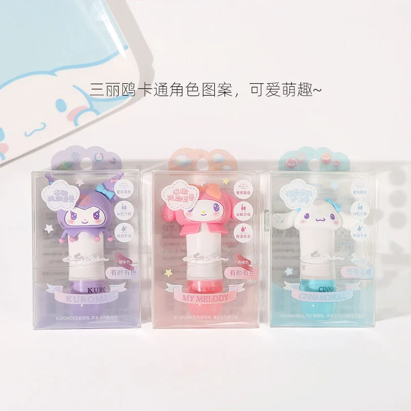 Kuromi My Melody Cinnamoroll Kawaii Sanrios Lipstick Cartoon Cute Girl's Heart Portable Moisturizing&Moisturizing Lipstick Gift