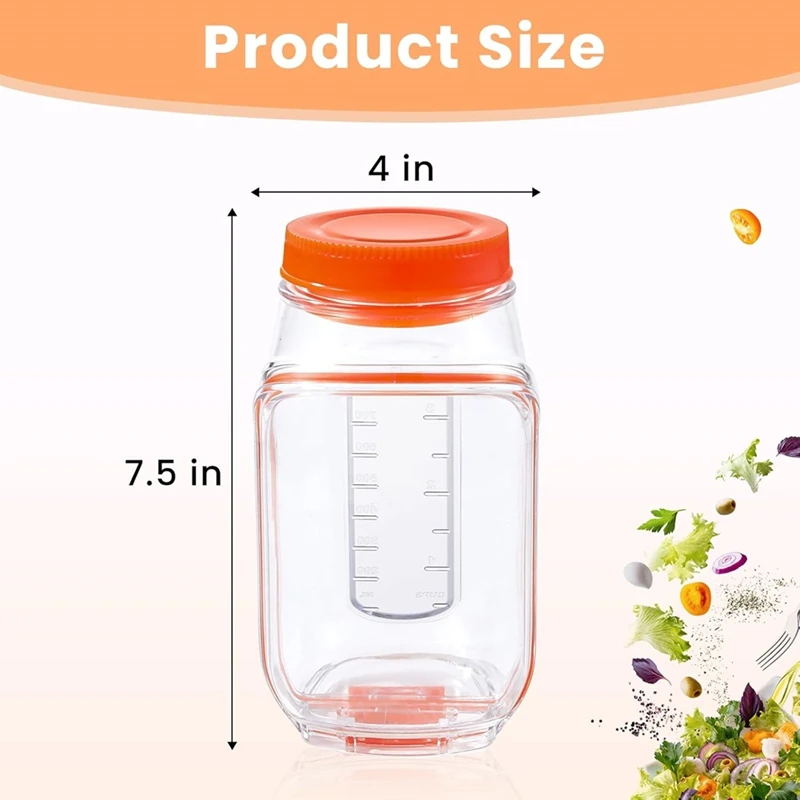 

Банка с боковым открытием, 1000 мл, герметичная, для салатов, с боковым отверстием, для офиса, спортзала, пикника - оранжевая, розничная упаковка