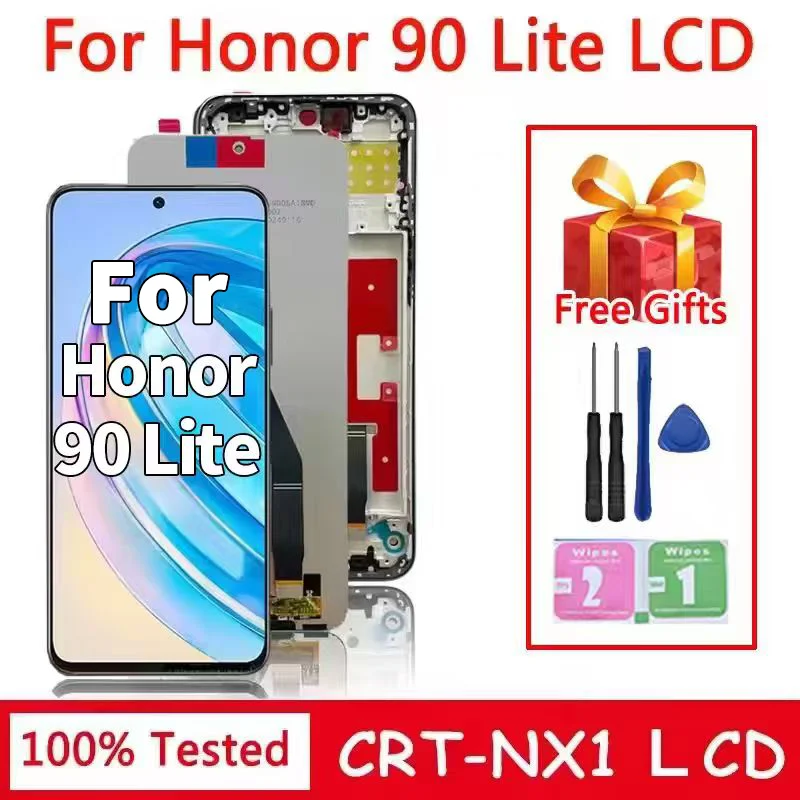 Test 6.7'' For Huawei Honor 90 Lite CRT-NX1 LCD Display Touch Screen Digitizer Assembly For Honor90 Lite 90 Lite LCD Frame