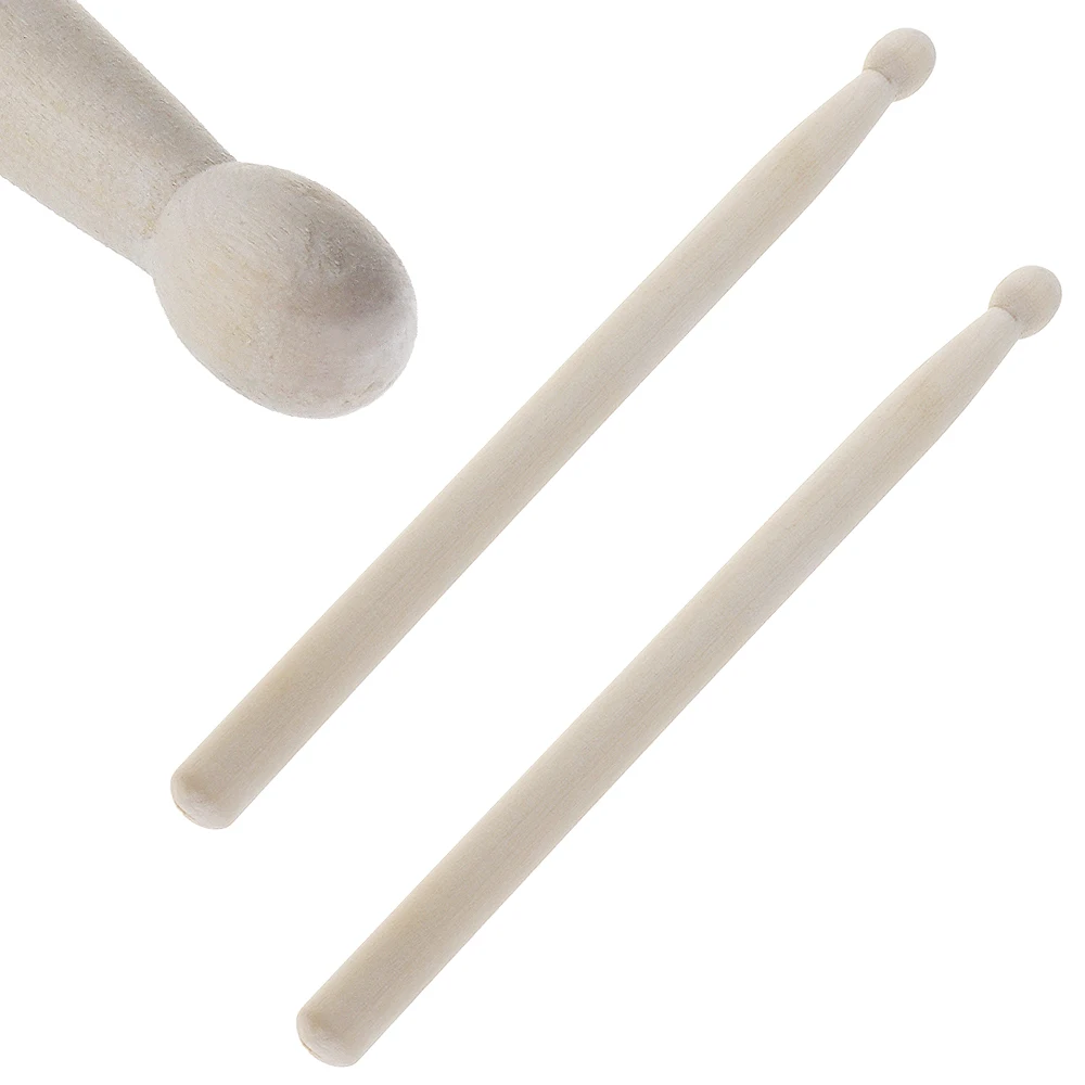 1 Pair Universal 23cm Mini Maple Wood Drum Sticks with Smooth Surface for Waist Drum Exercise
