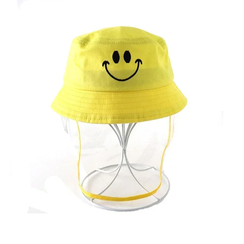 

Children Bucket Hat with Face Cover Multi-function Protective Cap Anti-fog Windproof Protection Bucket Hats Anti-saliva Sun Hats