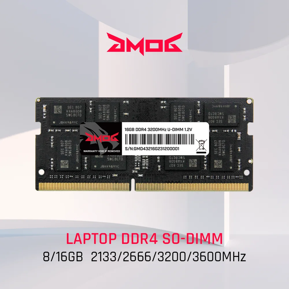 

GMOG Memoria RAM DDR4 Laptop SO-DIMM 8GB 16GB 2133MHz 2666MHz 3200MHz Memory RAM DDR4 1.2V Lifetime Warranty