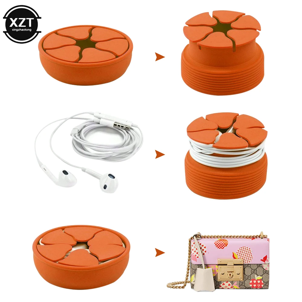 Silicone Cables Organizer For Earphones Digital Cables Portable Colorful Mini Earphone Holder Bowl Shape Cord Wire Cables Winder