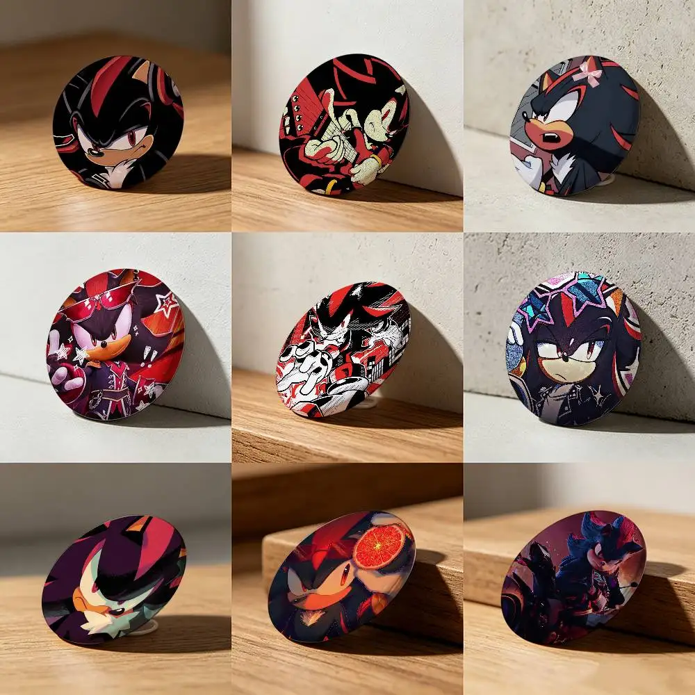 Shadows S-Sonics Hedgehog Laser diamond texture Button Pins Tinplate Brooches Cartoon Creative Badge For Backpack Clothes Decor