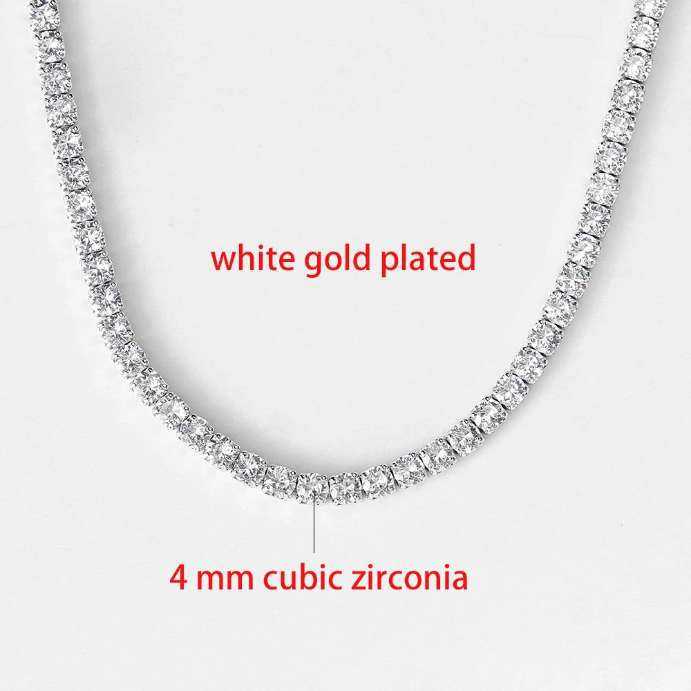 Tennis Choker Halsketten Frauen HipHop Iced Out AAA + Zirkonia Gold Farbe Kristall Kette Weiblichen Schmuck auf Den Hals OHN099
