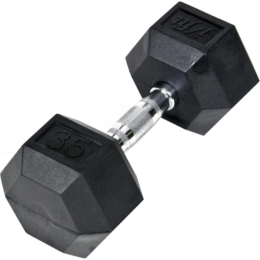 Mancuernas hexagonales de goma JFIT, 8 opciones de tamaño, cabezales en forma hexagonal que evitan el rodamiento y lesiones, pesas manuales ergonómicas para hacer ejercicio muscular