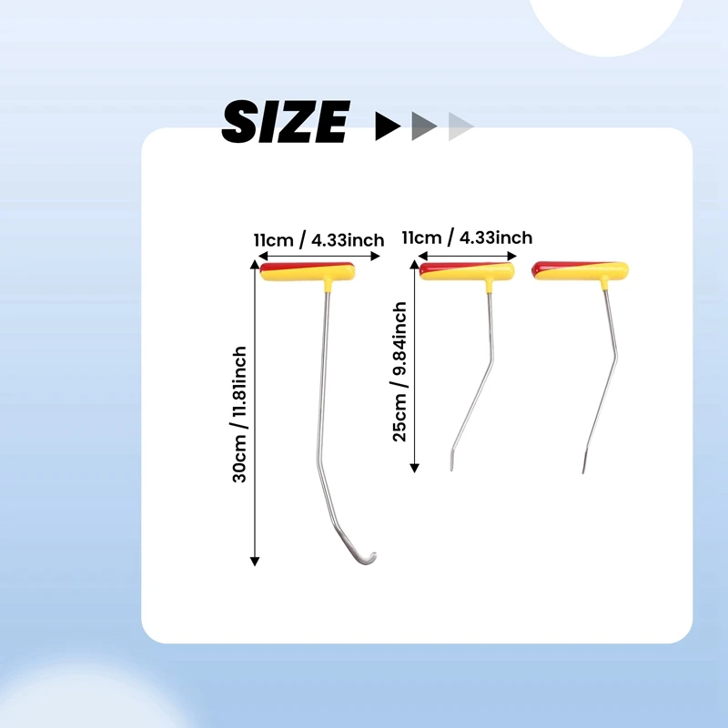 A19F-Car デントリペアロッド デントリムーバーフックツール ステンレス鋼修復ツール 車自動車ボディデントリペアロッド