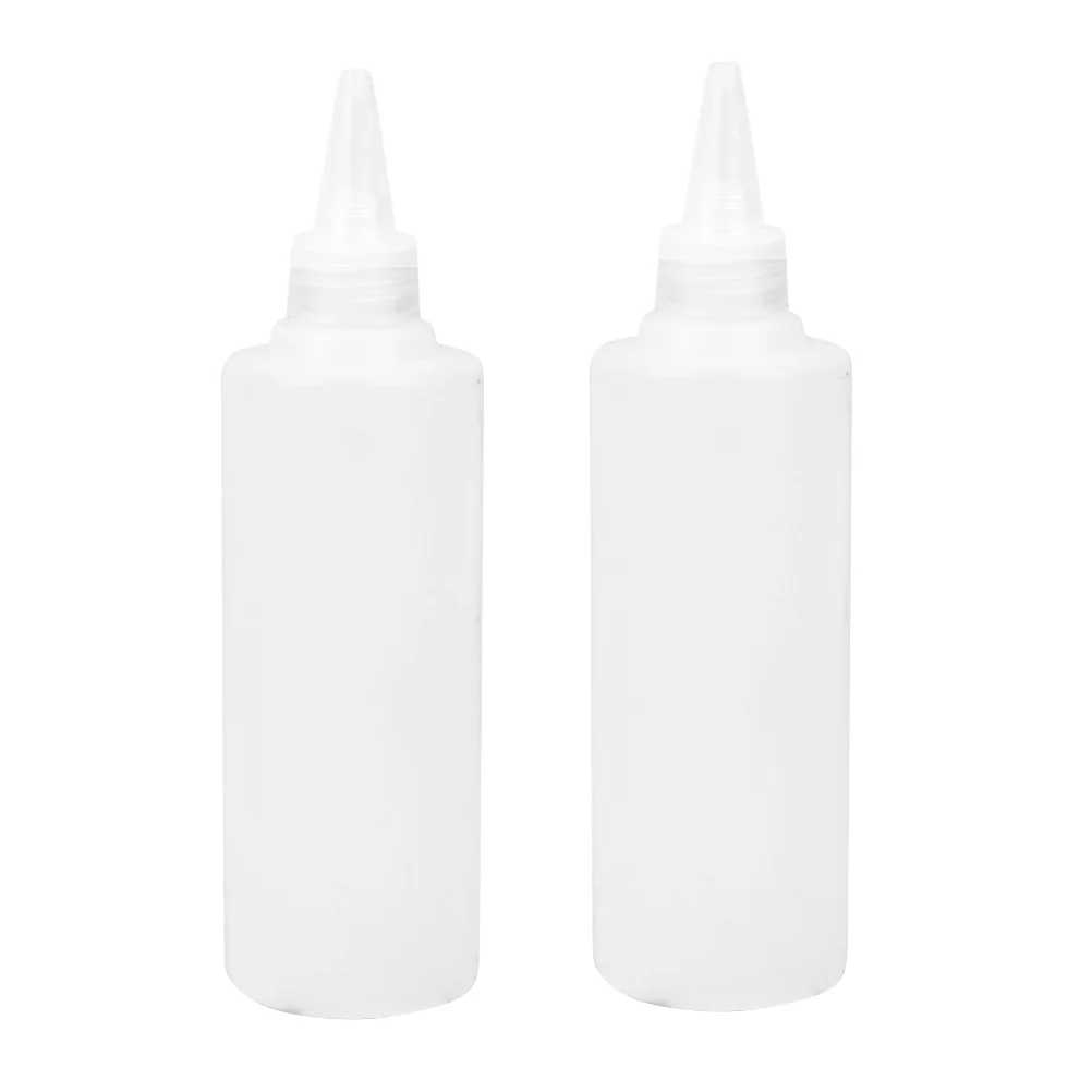 

6pcs 250ml Tip Applicator Bottle Plastic Squeeze Bottle Clear Liquid Dispenser (White) tip bottle tip squeeze bottle