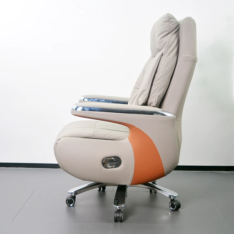 Вращающееся кресло менеджера с высокой спинкой, эргономичное офисное кожаное кресло для руководителя из искусственной кожи