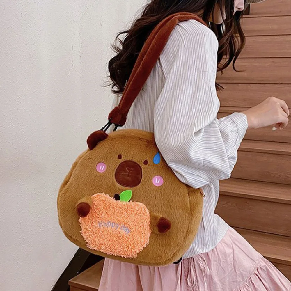 

Schoolbag Stuffed Capyabra Backpack Soft Plush Capyabra Plush Bag Cute Lightweight Cartoon Doll Bag Party