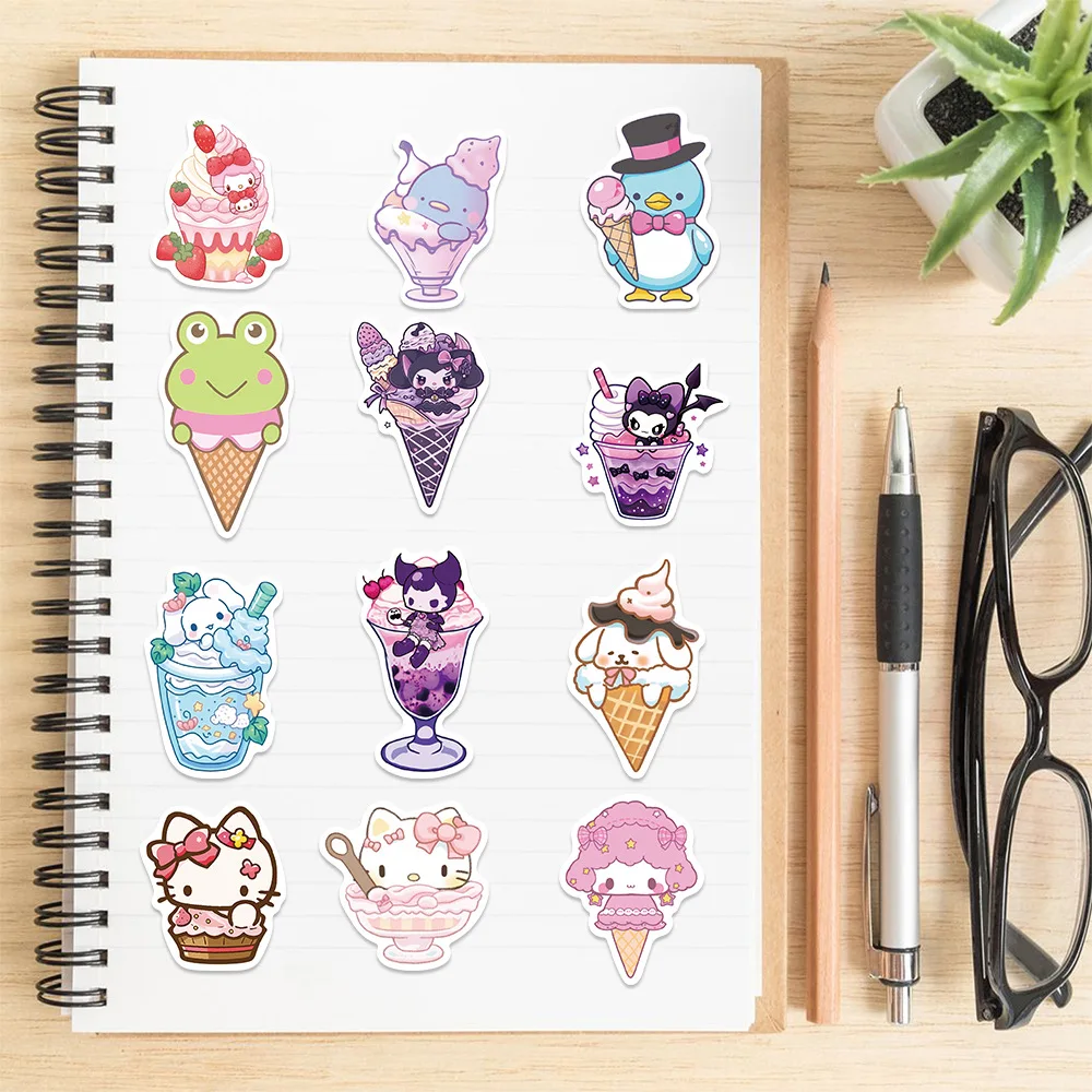 50Pcs Kawaii Candy Ice Cream Food Cartoon Stickers DIY Bike Skateboard Fridge Guitar Laptop Luggage Funny Kid Sticker Gift