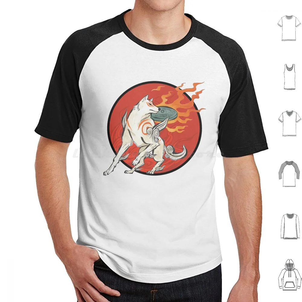 Okami: Amaterasu Sun camiseta talla grande 100% algodón Okami Amaterasu Amateratsu Ōkami Issun Oro Susano Susanoo Waka Kushi Hd