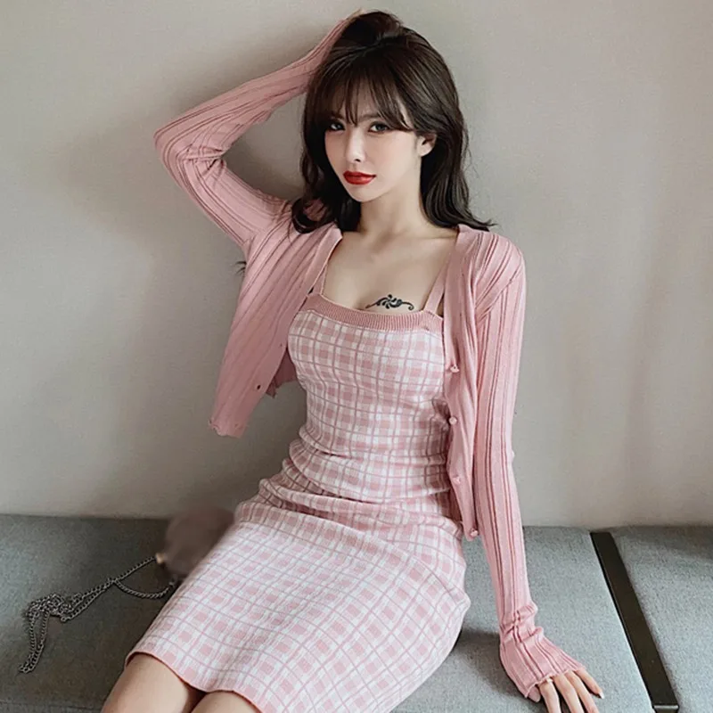 Cárdigan informal de manga larga con cuello en V para mujer, protector solar fino, Top de punto sólido, ropa de aire acondicionado para niñas, trajes