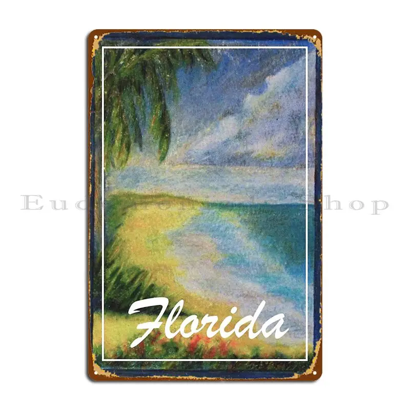 Florida Beach Metal Plaque Poster Rusty Club Club Bar Cave Customized Tin Sign Poster