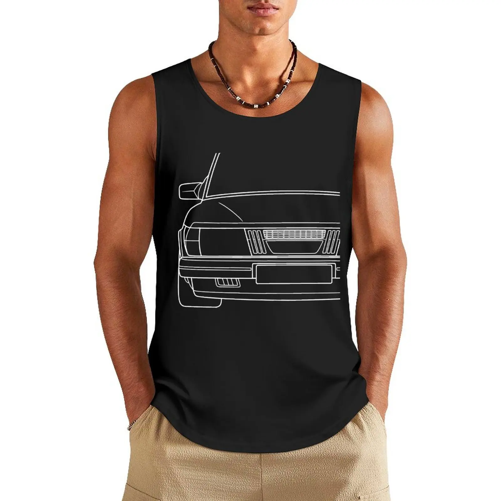 

Saab 900 1978-1983 white lines Tank Top Vest T-shirt for fitness gym accessories man summer clothes