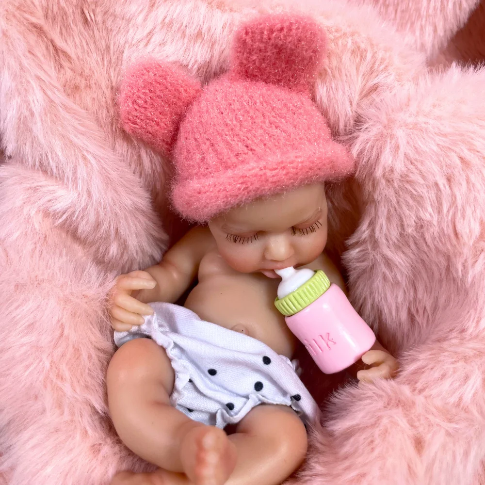 미니 6인치 15CM 리본 베이비 돌 풀 실리콘 루루 소녀 세척 가능 바디 리얼리틱 소프트 실리콘 생일 크리스마스 선물