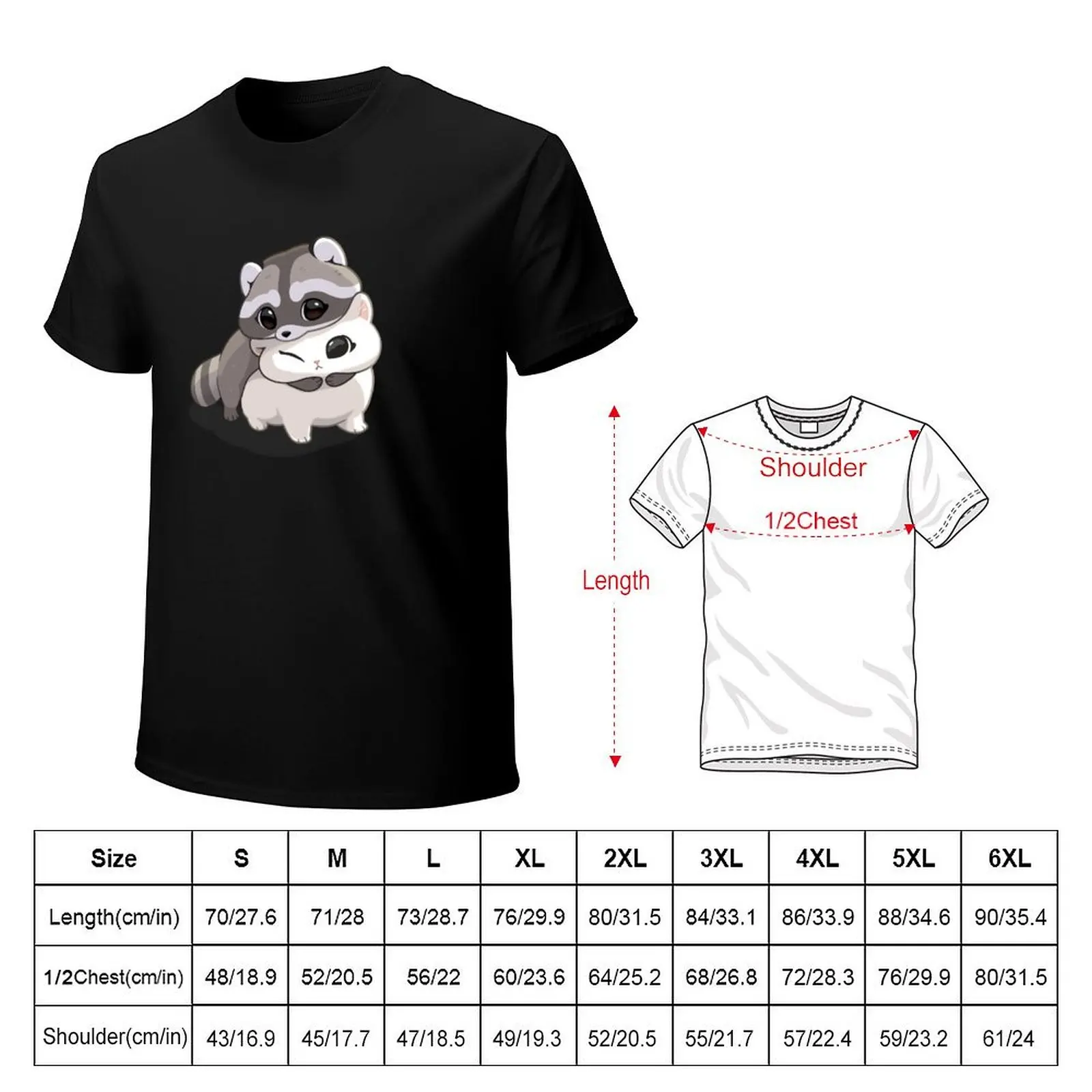 Cuddle Raccoon T-Shirt Casual Everyday Wear T-Shirt