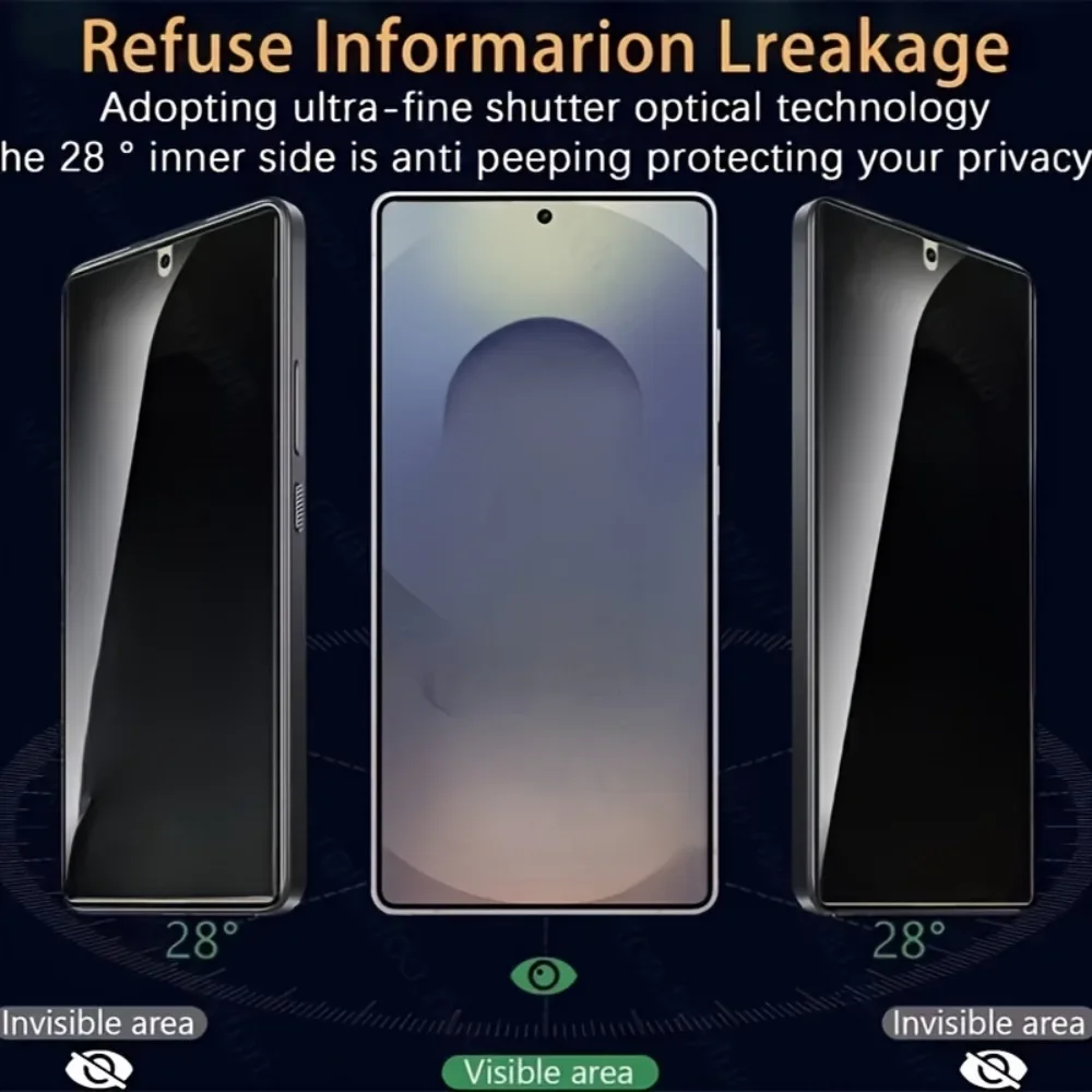 2 قطعة زجاج مقسى مضاد للتجسس لهاتف سامسونج جالاكسي S25 S24 Ultra S23 S22 S21 Plus S25 Edge S24 S23 FE غطاء كامل واقيات الشاشة #4