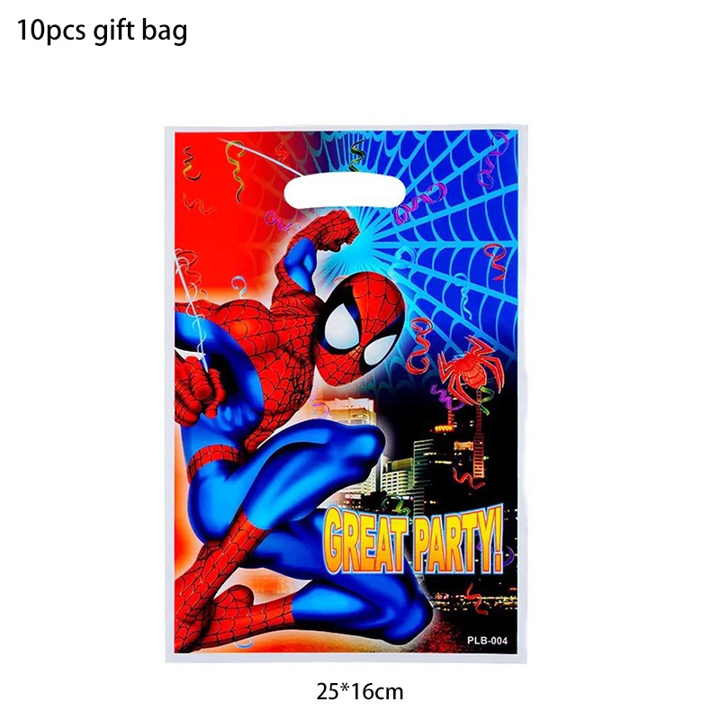 10-40pcs Spiderman Gift Bag Superhero The Avengers Theme Candy Loot Bag Birthday Party Decoration Snack Loot Package Party Favor