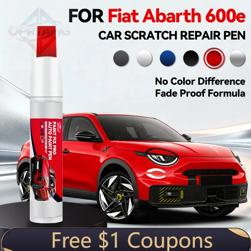 Bolígrafo de Reparación de Pintura para Vehículos de Uso Exclusivo, para FIAT Abarth 600E 2024-2025, Accesorios para Reparación de Arañazos de Pintura, Rojo 159 Blanco Verde