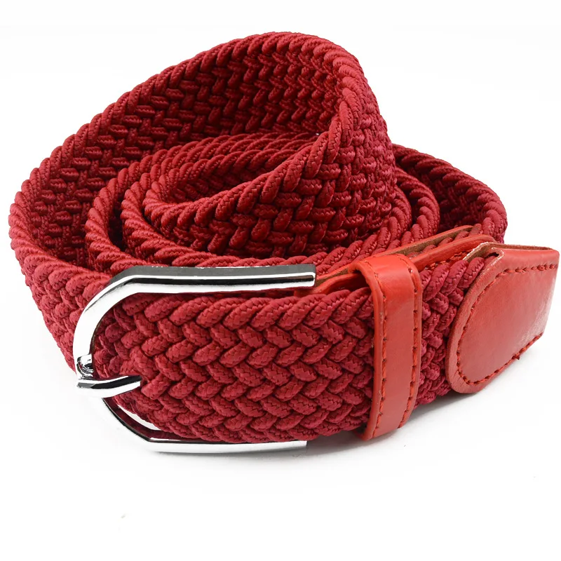 2024 105cm Men Women Canvas Woven Waistband Non Perforated Elastic Hand Belt Needle Buckle Casual Korean Trouser Width 3.5cm