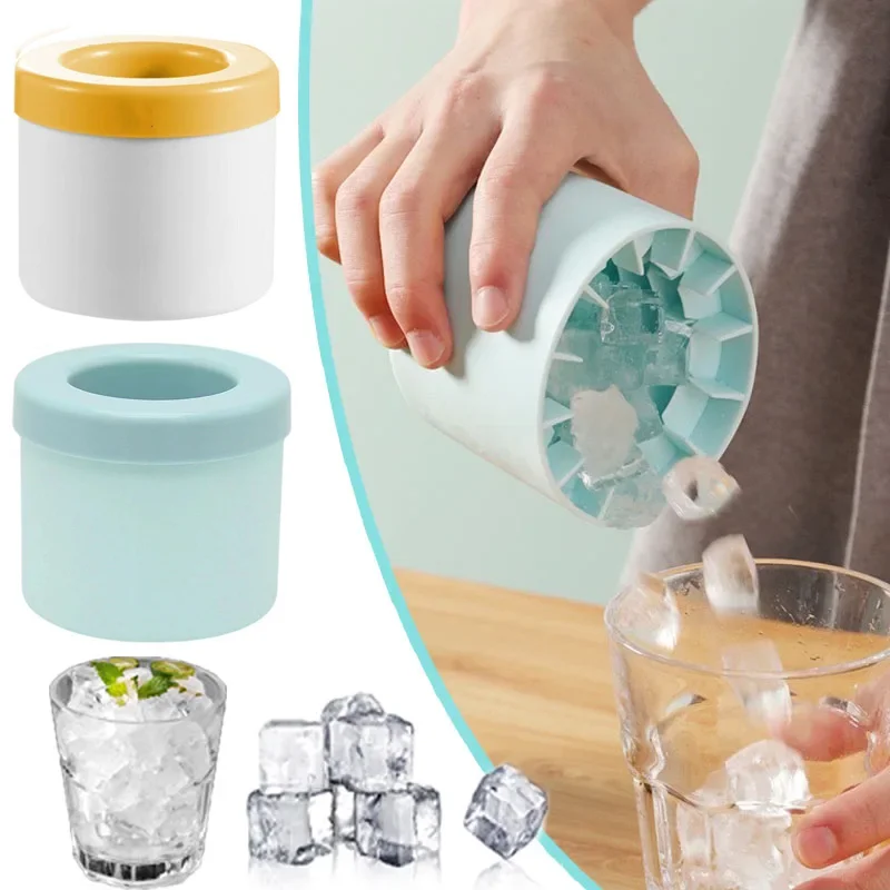 Silicone Ice Cube Mold Round Ice Bucket Summer Homemade DIY Refrigerator Freeze Ice Maker Creative Ice Cube Mold Barware Tools