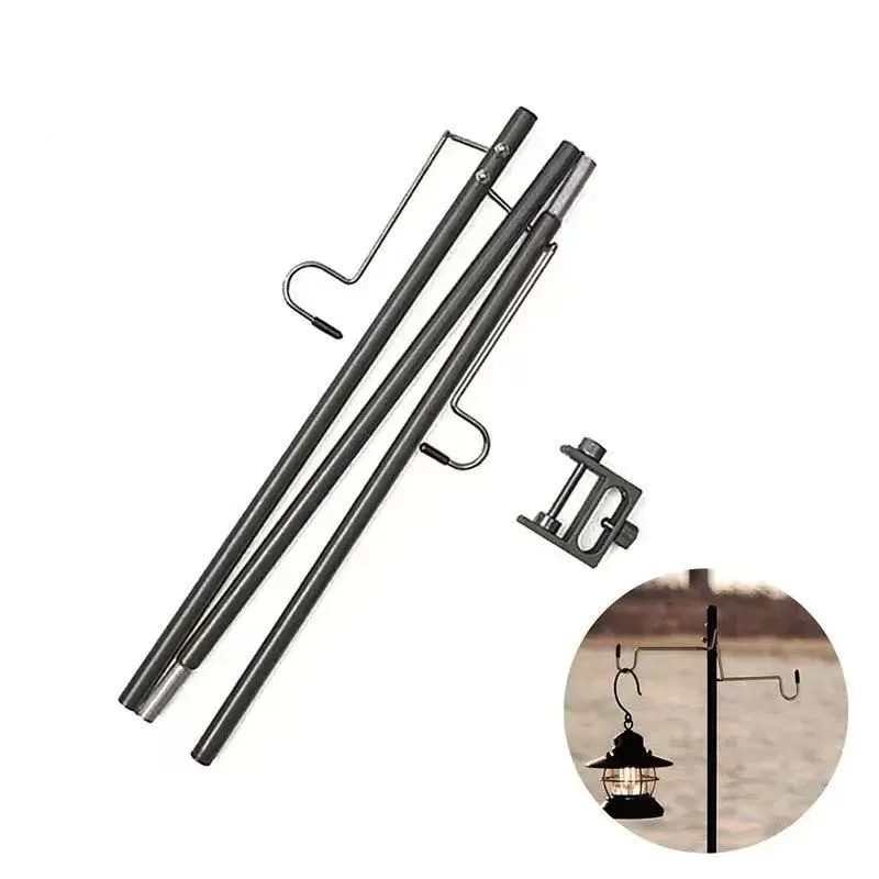 Camping Hiking Folding Light Stand Ultralight Table Lantern Hanger Portable Detachable Lantern Stand Holder Outdoor Equipment