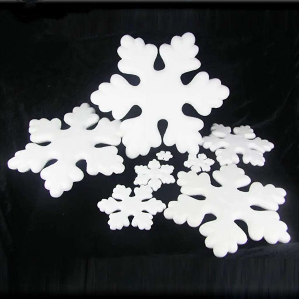 10pcs 15cm Snowflake Hanging Styrofoam Foam Ornaments Xmas Tree Party Decor