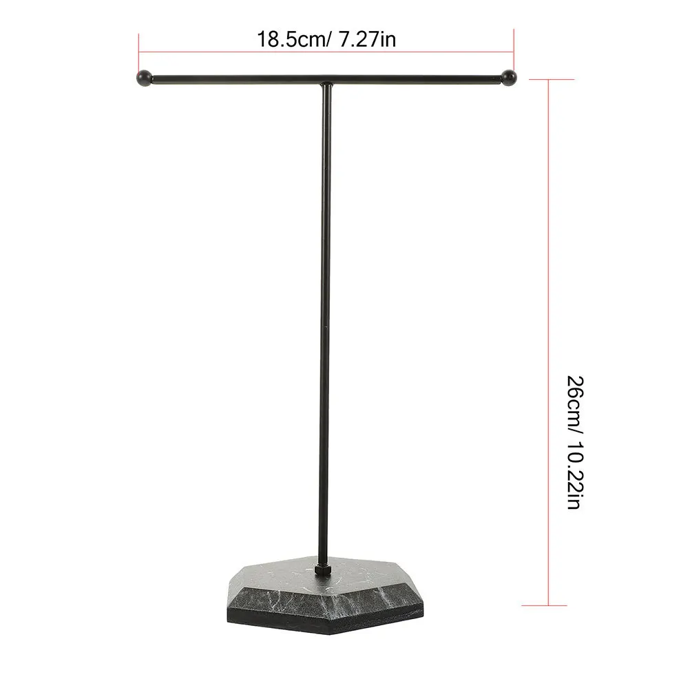 2Pcs Metal T Bar Necklace Display Stand Jewelry Organizer Minimalist Design Space Saving Holder for Earrings Bracelets