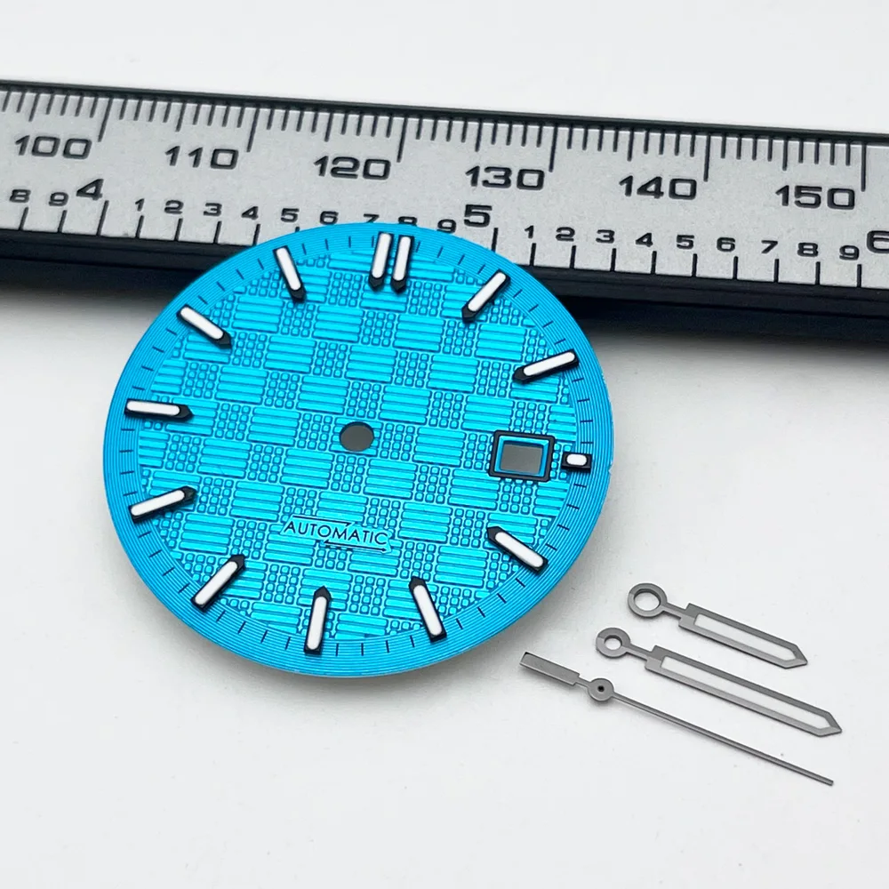 The 31mm Grid-Patterned Round Dial Is Suitable for MIYOTA 8215, 8205 Mechanical Movements and 38mm Watch Cases.