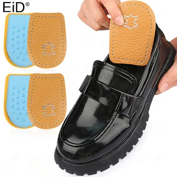 Palmilhas de calcanhar de couro de látex almofadas engrossadas absorção de choque pé almofada macia sapatos cuidados com os pés inserção suporte de calcanhar palmilha de meio tamanho