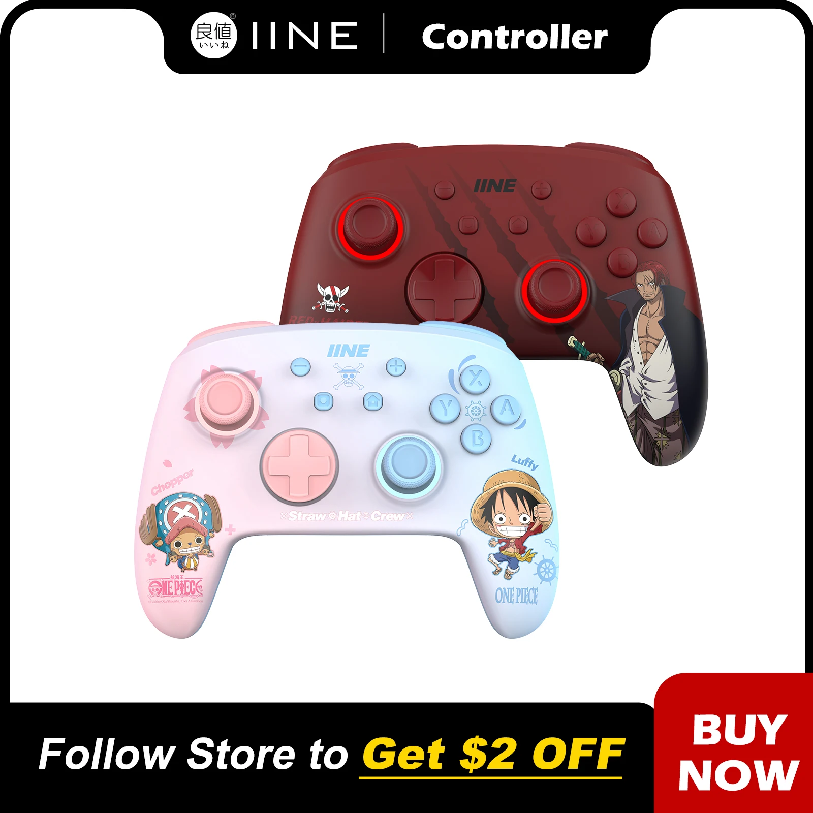 IINE Cartoon Design Wireless Pro Controller Wake up Macro Compatible with Nitendo Switch