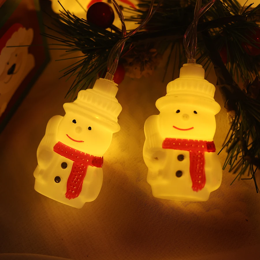 Decoración navideña LED, muñeco de nieve navideño, ambiente festivo, decoración de árbol de Navidad, cadena de luces coloridas