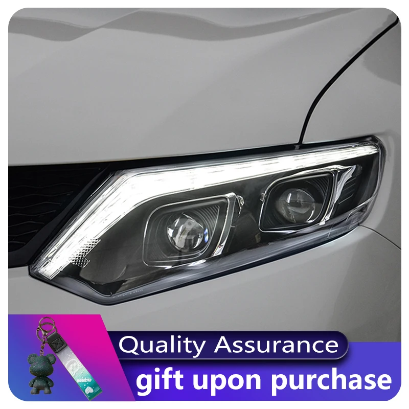 

Car Styling headlights for Nissan X-trail Rouge LED Headlight 2014-2016 DRL Head Lamp Angel Eye Be-xenon Lens Accessories