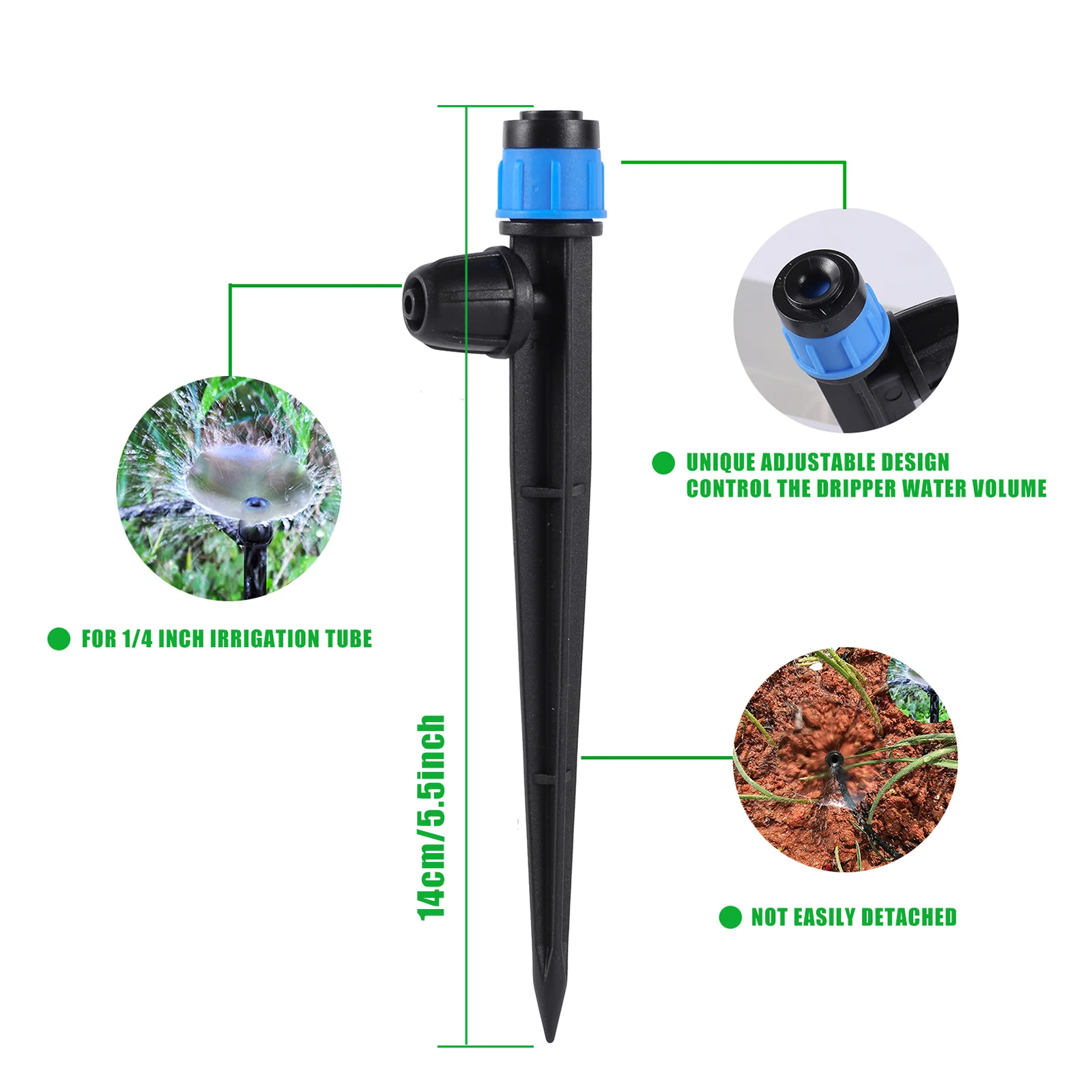 5/20/50/100Pcs 360° Scattering Sprinkler Watering Dripper Garden Farming Flower Lawn Irrigation Nozzle Locked Connect 1/4 Hose