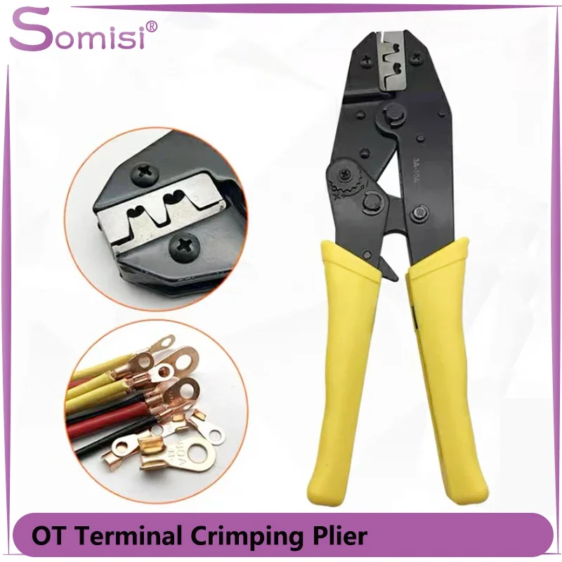 

Crimping Plier 3-10A 10-30A 20-60A 20-100A Self-Adjusting OT Open Nose Copper Terminal 4-10mm² 6-25mm² Wire Crimper Pliers